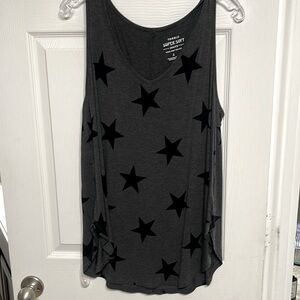 Torrid Super Soft Knit Gray & Black Star Tank Size 1